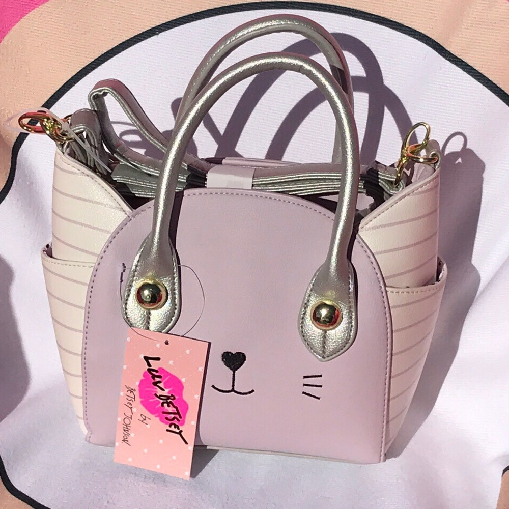 Lavender & Silver Betsey Johnson Cat Satchel💜NWT!